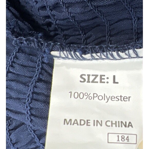 Wide Leg Jumpsuit Overall Strap Solid Blue Pant Jumper Size Large - Picture 8 of 14